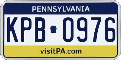 PA license plate KPB0976