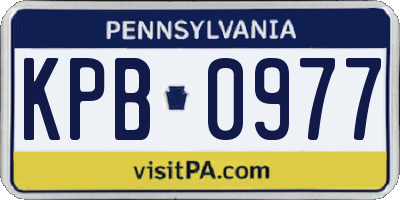 PA license plate KPB0977