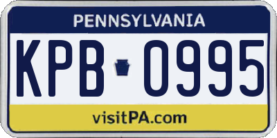 PA license plate KPB0995