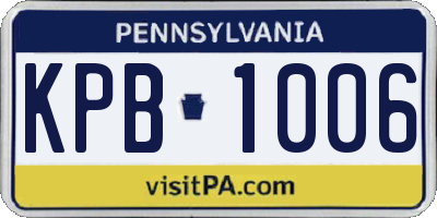 PA license plate KPB1006