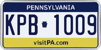 PA license plate KPB1009