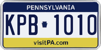 PA license plate KPB1010
