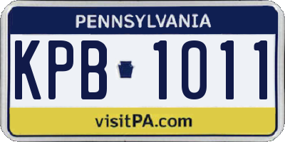 PA license plate KPB1011