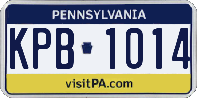 PA license plate KPB1014