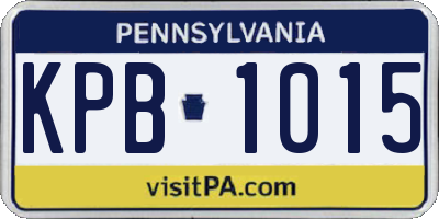PA license plate KPB1015