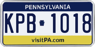 PA license plate KPB1018