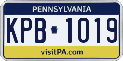 PA license plate KPB1019