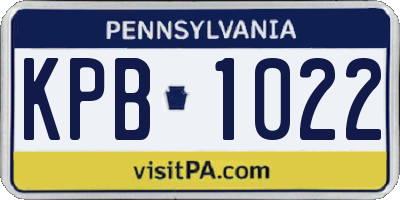 PA license plate KPB1022