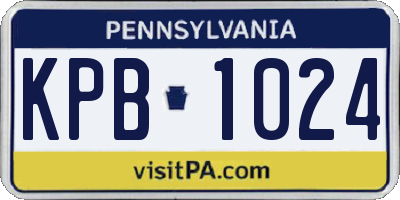 PA license plate KPB1024