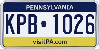 PA license plate KPB1026
