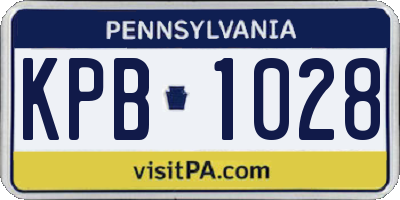 PA license plate KPB1028