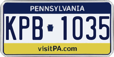 PA license plate KPB1035