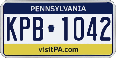 PA license plate KPB1042