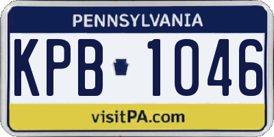 PA license plate KPB1046
