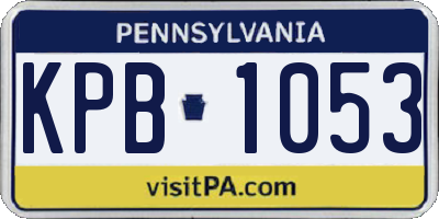 PA license plate KPB1053