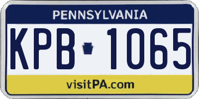 PA license plate KPB1065