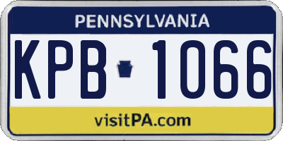 PA license plate KPB1066
