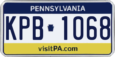 PA license plate KPB1068