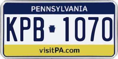 PA license plate KPB1070