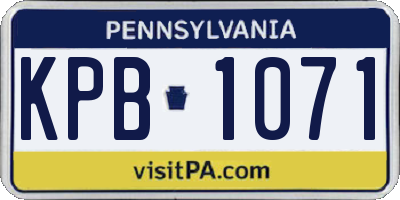 PA license plate KPB1071