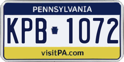 PA license plate KPB1072