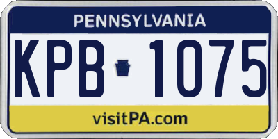 PA license plate KPB1075