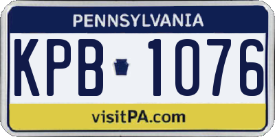 PA license plate KPB1076