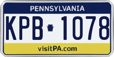 PA license plate KPB1078