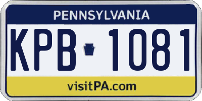 PA license plate KPB1081