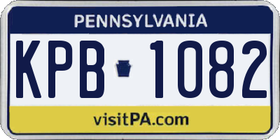 PA license plate KPB1082