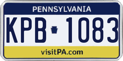 PA license plate KPB1083