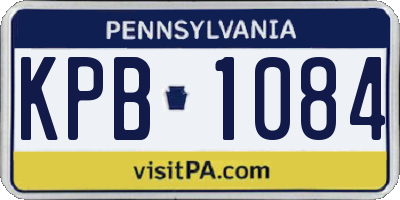 PA license plate KPB1084
