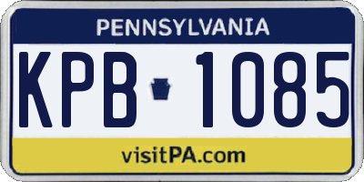 PA license plate KPB1085