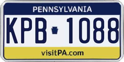 PA license plate KPB1088