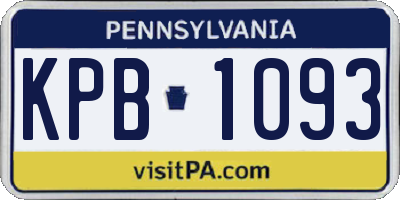 PA license plate KPB1093