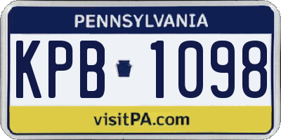 PA license plate KPB1098