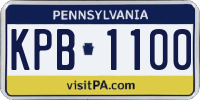 PA license plate KPB1100