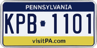 PA license plate KPB1101