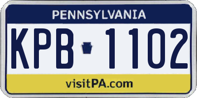 PA license plate KPB1102