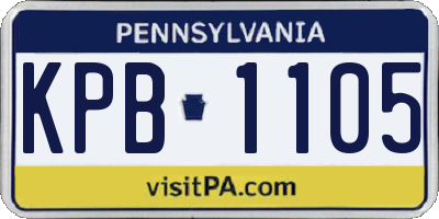 PA license plate KPB1105