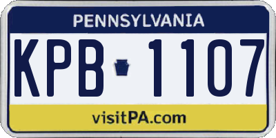 PA license plate KPB1107