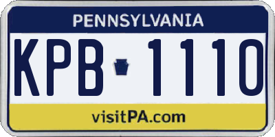 PA license plate KPB1110