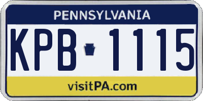 PA license plate KPB1115