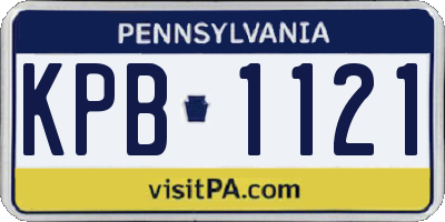 PA license plate KPB1121