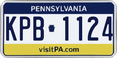 PA license plate KPB1124