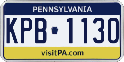 PA license plate KPB1130
