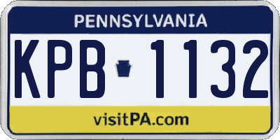 PA license plate KPB1132