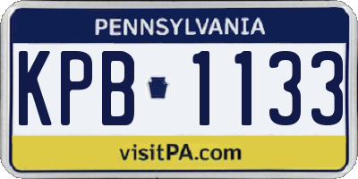 PA license plate KPB1133