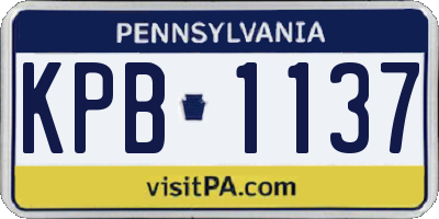 PA license plate KPB1137