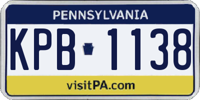 PA license plate KPB1138